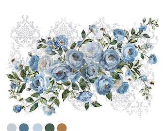 Azul flor 24"x35" (4 hojas) - Decor Transfers®