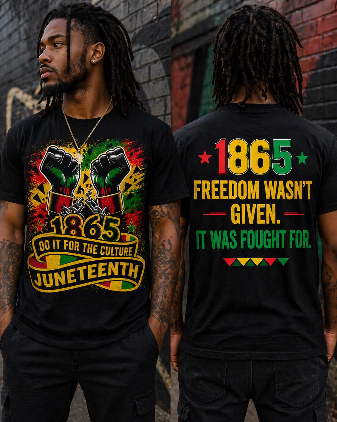 Juneteenth 1865 Shirt | Freedom Fought for | Black History Culture Tee ...