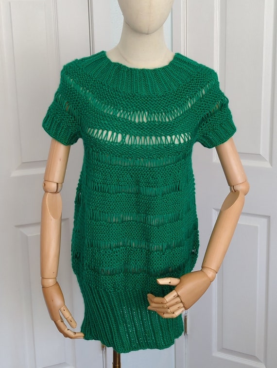 Handmade Knit Summer Top/tunic/mini Dress in Green - Etsy Canada Handmade Knit Summer Top/tunic/mini Dress in Green - Etsy Canada