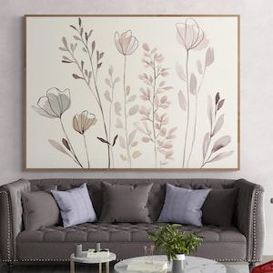 Minimalistisches Blumen-Poster in sanften Pastellfarben | Florale Wandkunst im Aquarellstil | Elegante Dekoration für modernes Wohnen
