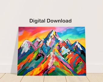 Colorful Mountain Pop Art - Digital Download