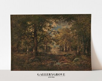 Vintage Art | Landscape Digital Print | Old Artwork | Digital Download | Vintage Digital Print | Forest Digital Print