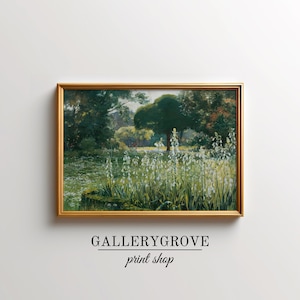 Antique Landscape Painting | Vintage Print | Cottage Decor Wall Art | Printed Shipped Art | Spring Painting |