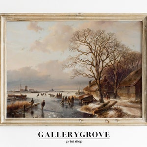 Vintage Winter Prints | Winter Landscape | Snowy Art | MAILED PRINT | Winter Art Print | Winter Painting