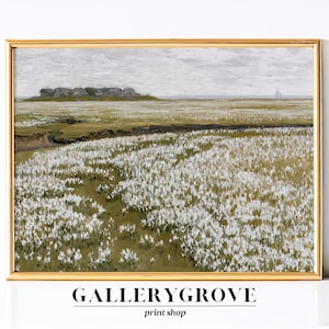 Spring Meadow Painting | Vintage Landscape Print | Country Field Printable Digital | Instant Download | Vintage Wall Art