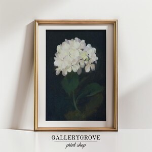 Moody Vintage Flower Print | Dark Floral Still Life Oil Painting | Printed Shipped Art | Vintage Flower Painting
