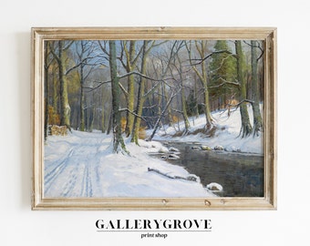 Estampes d’hiver | Paysage d’hiver | Art enneigé | IMPRIMER | ENVOYÉ PAR LA POSTE Gravure d’art d’hiver | Peinture d’hiver