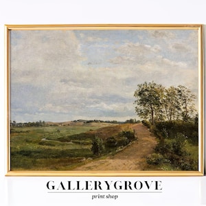 Country Landscape Painting | Farmhouse Wall Art | Vintage Art | Printed Shipped Art | Country Painting