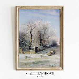 Vintage Winter Painting | Winter Landscape | Snowy Art | MAILED PRINT | Winter Art Print | Winter Prints