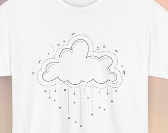 Camiseta con ilustración de nube adorable, camiseta gráfica encantadora