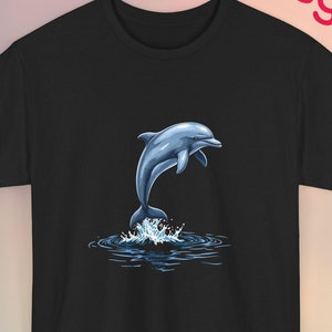 Dolphin Graphic T-Shirt, Cool Dolphin Design Tee, Ocean Animal T-Shirt, Dolphin Lover Gift, Whimsical Dolphin T-Shirt