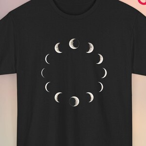 Moon Phases Minimalist T-Shirt, Lunar Cycle Graphic Tee, Moon Phase Shirt, Astrology Moon Gift, Simple Moon Lover Shirt