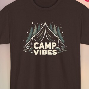 Camp Vibes Graphic T-Shirt, Outdoor Camping Tee, Adventure Camp Shirt, Nature Lover&#39;s Tee, Tent Design Tee, Unisex Hiking Shirt
