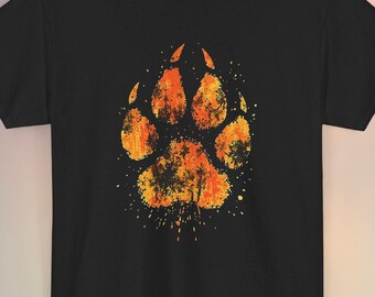 Unique Animal Paw Print Graphic Shirt, Colorful Paw Print Tee, Vibrant Paw T-Shirt, Artistic Paw Design Top, Casual Animal Lover Gift