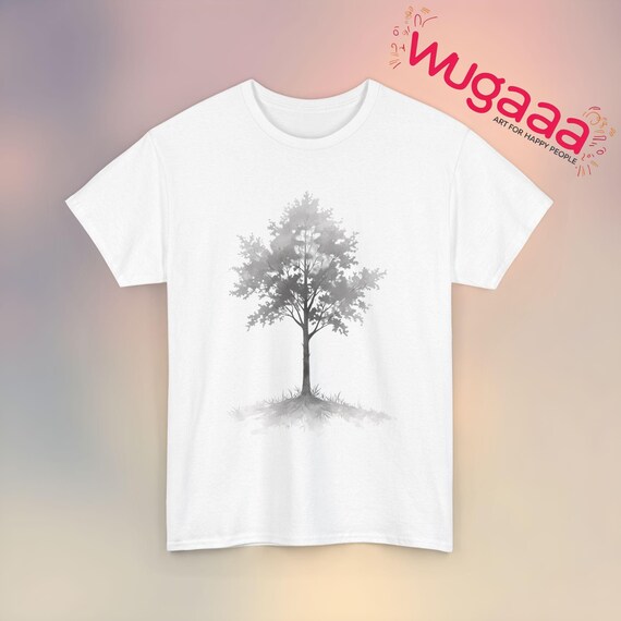 Monochrome Tree T-shirt: Artistic Nature Print Tee - Etsy