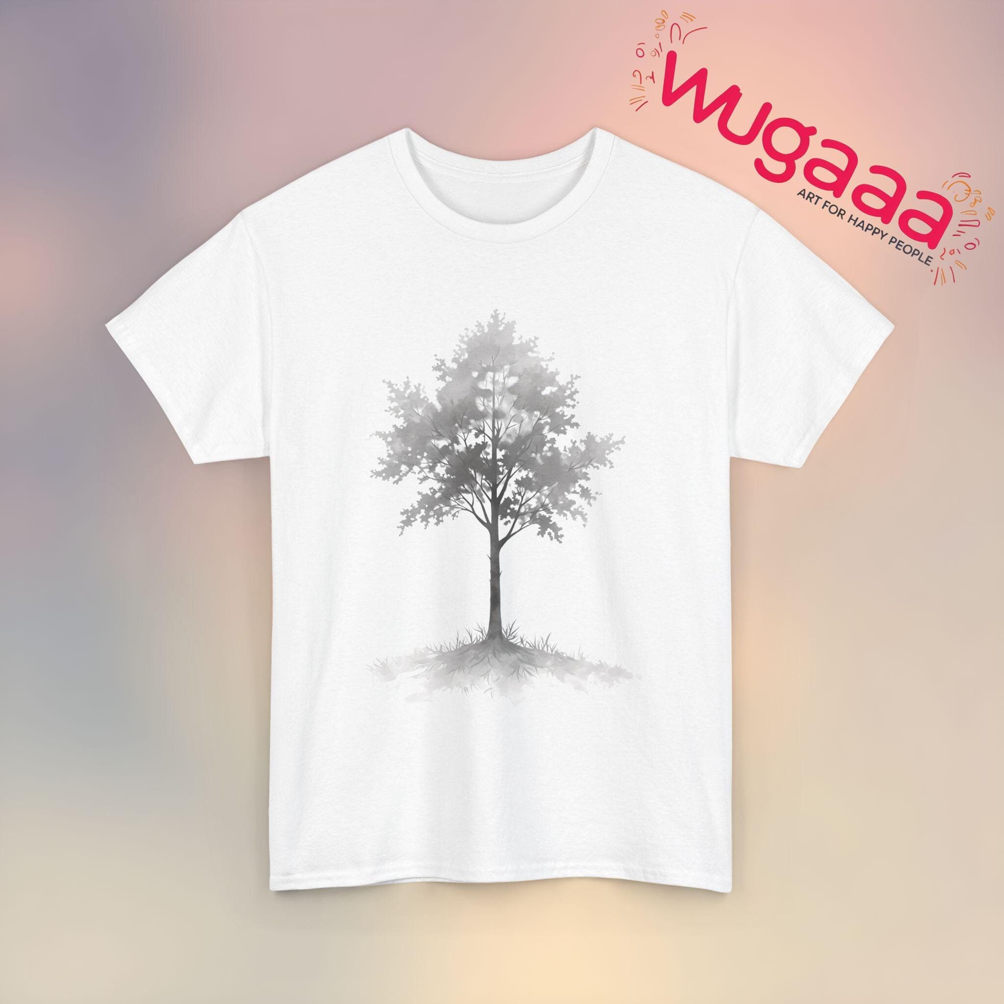 Monochrome Tree T-shirt: Artistic Nature Print Tee - Etsy