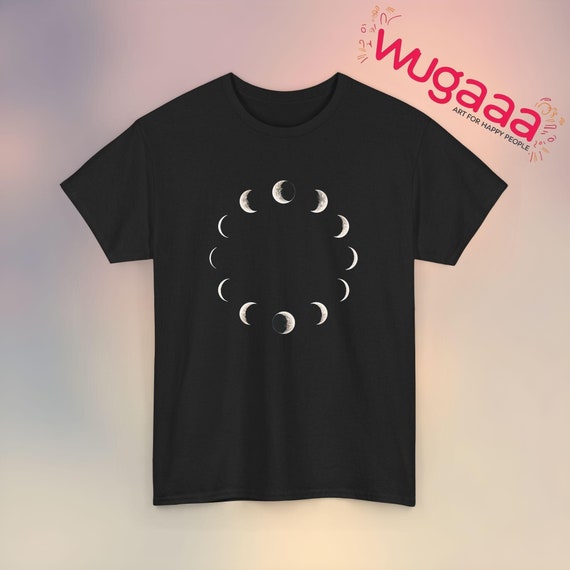 Moon Phases T-shirt: Minimalist Lunar Cycle Graphic Tee - Etsy