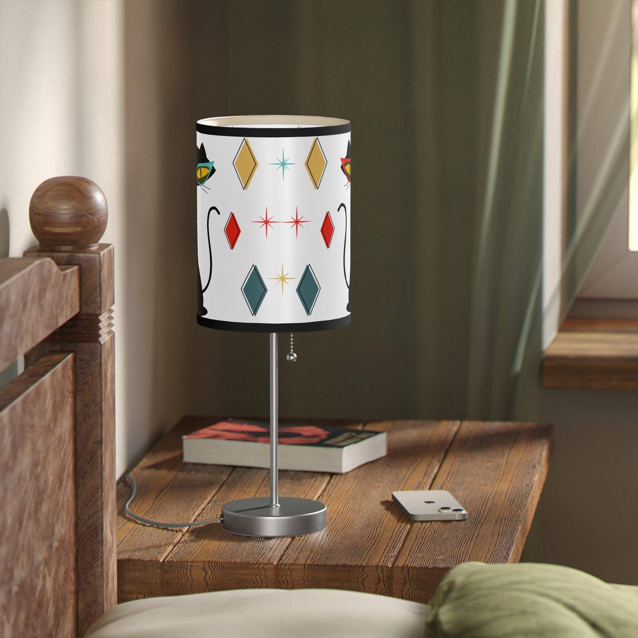 ミッドセンチュリーモダン アトミックキャッツ テーブルランプ、レトロ