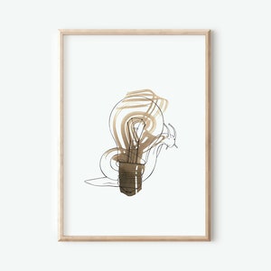 L'escargot et l'ampoule Fine Art Print Illustration Giclee