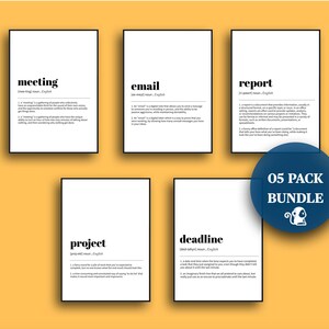 SET 1 OF 20 | Office Wall Art Set | 05 PRINTABLES | Home Office Decor | Work From Home Art Prints | Definition Print | Office Wall Decor |