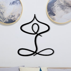 Yoga Minimalist Wooden Wall Art, Natural Wood Veneer, Zen Decor