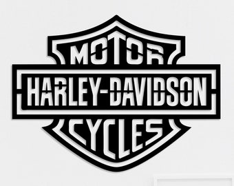 Harley Davidson Wooden Wall Art, Natural Wood Veneer, Harley Davidson Motor Cycles Wall Decor