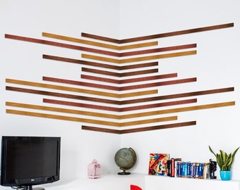 Strip Wooden Wall Panels 24 Pieces, Natural Wood Veneer, Wood Wall Cladding Panels, Wooden Wall Art, Strip Wall Slats, Home Decor