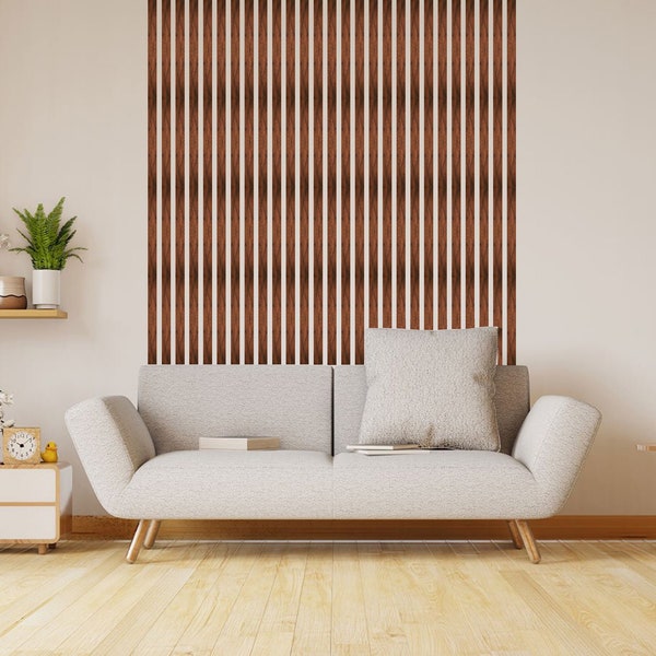 Strip Wooden Wall Panels 24 Pieces, Natural Wood Veneer, Wood Wall Cladding Panels, Wooden Wall Art, Strip Wall Slats, Home Decor