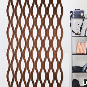 Wave Wooden Wall Panels 16 Pieces, Natural Wood Veneer, Retro 70s 8 Panels Wooden Wall Art, Wave Wall Slats, Home Decor, Home Trend