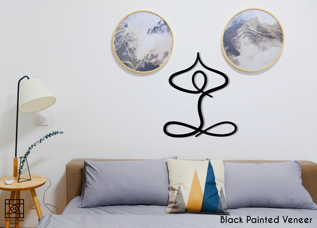 Yoga Minimalist Wooden Wall Art, Natural Wood Veneer, Zen Decor - Etsy