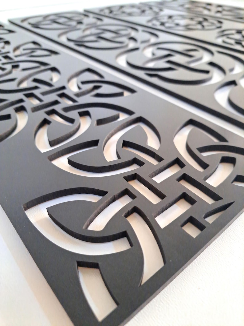 Celtic Knot Wooden Wall Art Set, Geometric Irish Decor - Etsy