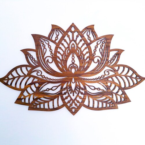Lotus Flower Mandala Wall Art Mandalalaser Cut Wooden Etsy UK