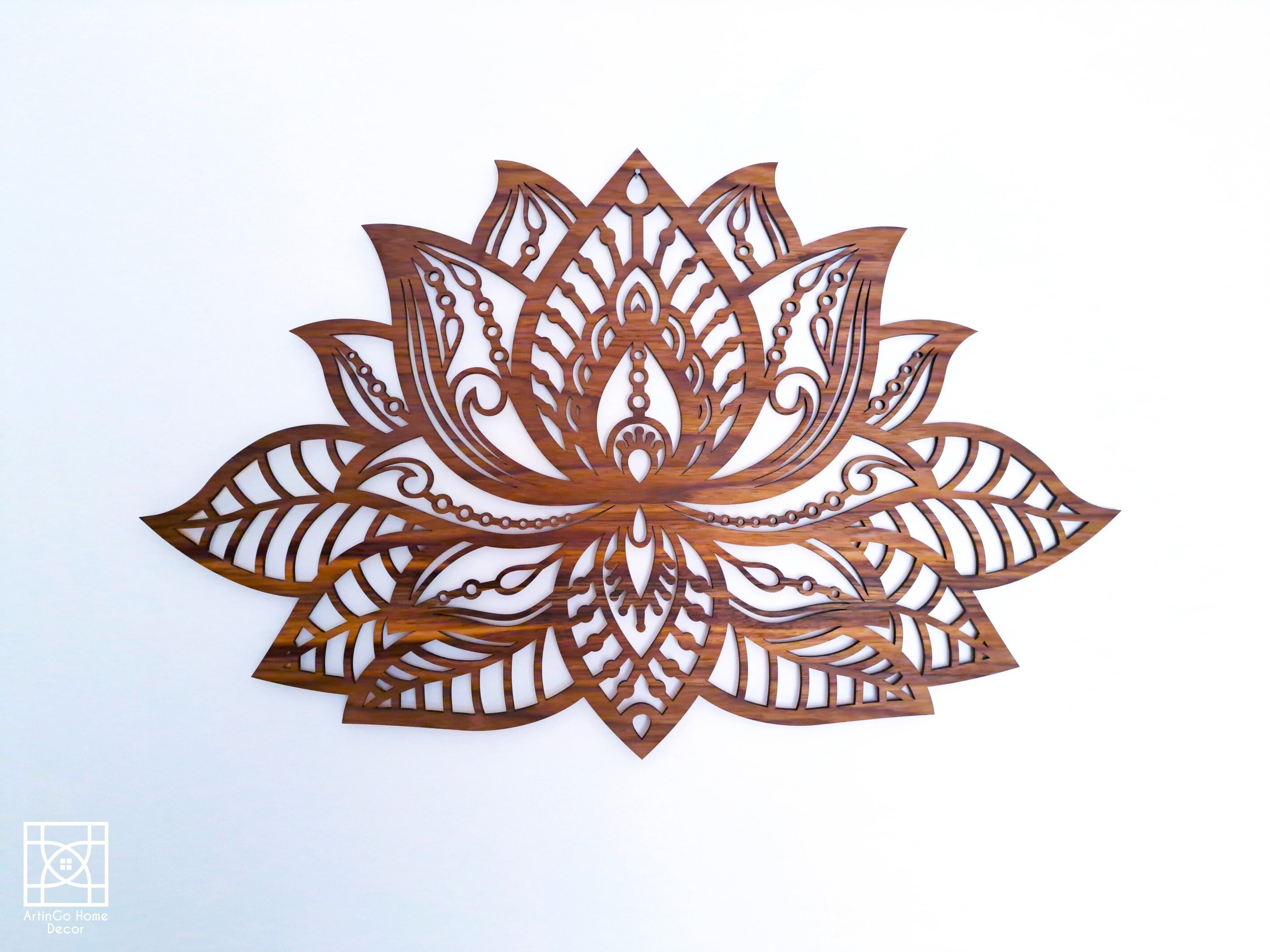 Lotus Flower Wooden Wall Art Natural Wood Veneer Yoga Wall Etsy Canada