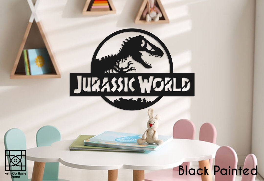Jurassic World Personalized Wooden Wall Art Natural Wood Etsy