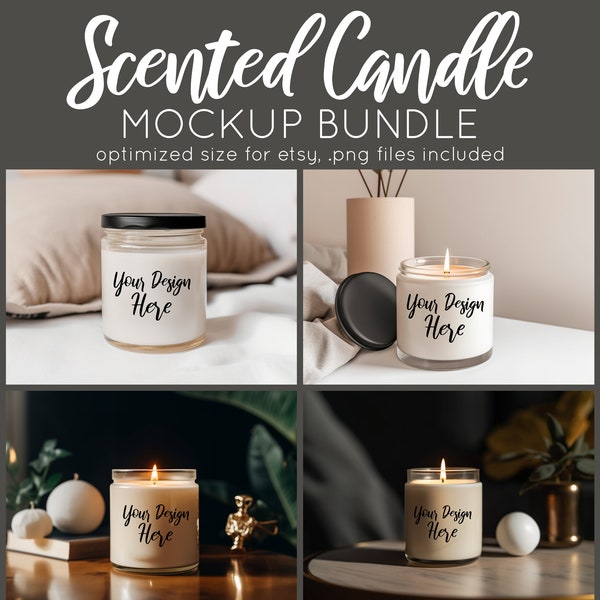 Blank Scented Candle Mock Up Bundle, Soy Candle Mockup, Candle mock-up, Digital Candle Mock up