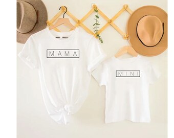 Camiseta MAMA para mujer, camiseta a juego para madre e hija.