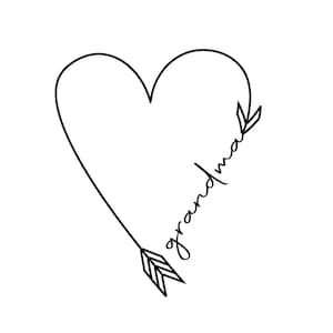 Grandma Heart, descarga digital instantánea, Grandma Heart - archivos svg, png, pdf y eps incluidos! Regalo del Día de la Madre