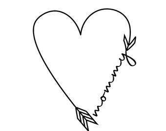 Mommy Heart, descarga digital instantánea, archivos svg, png, pdf y eps incluidos! Regalo del Día de la Madre