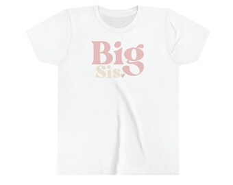 Camiseta de hermana mayor, conjunto a juego para hermanas, camiseta de algodón para jóvenes