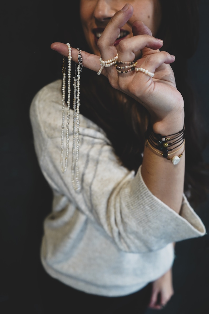 Ring made from cultured freshwater pearls image 2