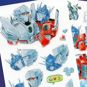 TF MegOp Earthspark Megatron Optimus Sticker Sheets