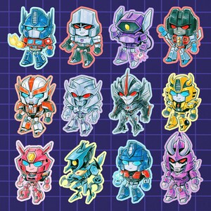 TF Chibi Vinyl Stickers - Tfp Idw Es G1 Tfo