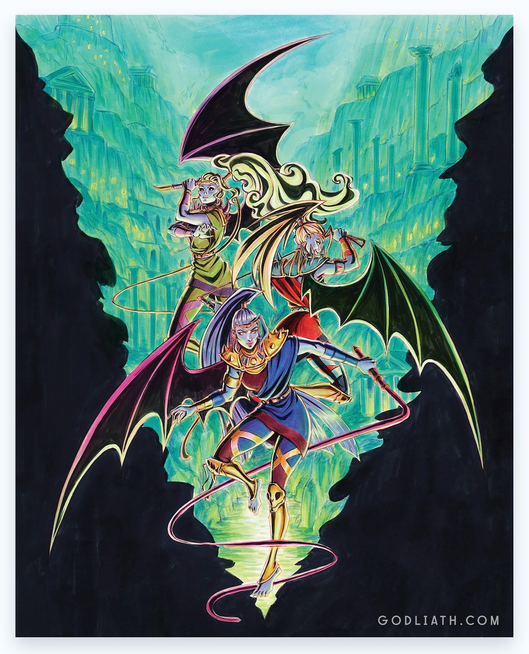 Hades Game Megaera Alecto Tisiphone Furies 8.5x11 Art Print