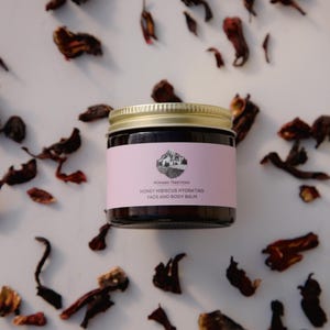 Honey Hibiscus Hydrating Tallow Face & Body Balm salve face cream geranium myrrh frankincense jojoba oil beeswax vitamin e