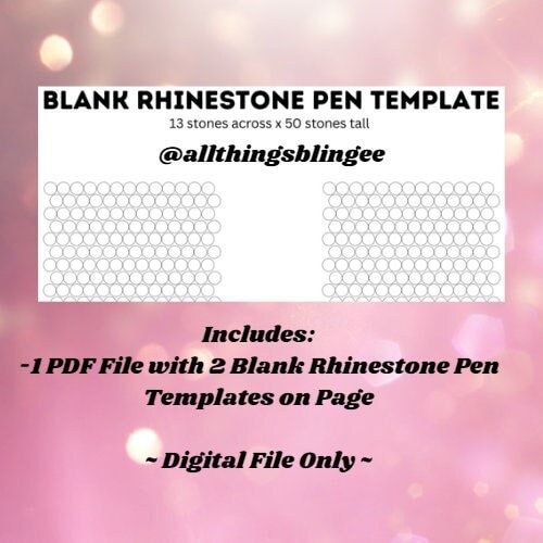 Rhinestone Pen Template Free