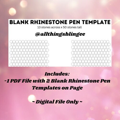 Blank Rhinestone Pen Pattern Template For Inkjoy Blank Inkjoy Etsy
