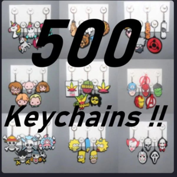 500 Pack Keychains 3d Printer stl files