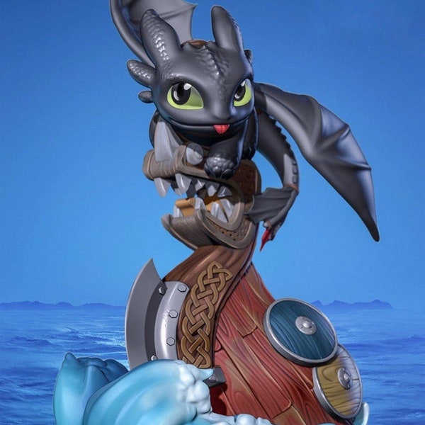 Dragon édenté Comment dresser votre dragon Figurine Statue Imprimante 3D Fichiers stl peints