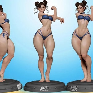 Chun Li Beach Bikini Street Fighter v 3d Print Stl Files-3d Model-Figure-Statue-Instant Download-Digital Download-Google Drive