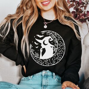 Witchy Sweatshirt-WitchyMystical Clothing,Mystical Shirt,Witch and Moon Sweatshirt,Boho Shirt,Halloween Sweatshirt,Witchy Aesthetic Shirt